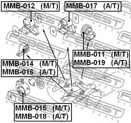 Подушка двигателя FEBEST MMB-018 Подушка двигателя FEBEST MMB-018