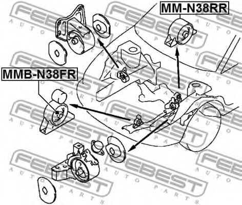 Подушка двигателя FEBEST MMB-N38FR Подушка двигателя FEBEST MMB-N38FR