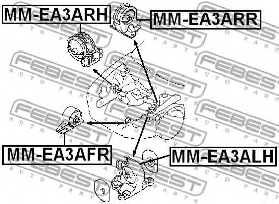 Подушка двигателя FEBEST MM-EA3ALH Подушка двигателя FEBEST MM-EA3ALH