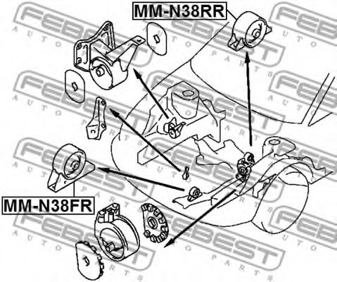 Подушка двигателя FEBEST MM-N38RR Подушка двигателя FEBEST MM-N38RR