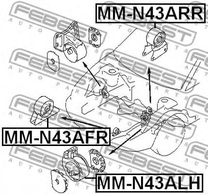 Подушка двигателя FEBEST MM-N43ARR Подушка двигателя FEBEST MM-N43ARR