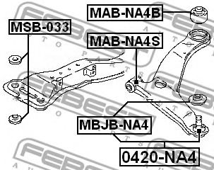 Сайлентблок задней балки FEBEST MSB-033 Сайлентблок задней балки FEBEST MSB-033