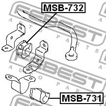 Втулка стабилизатора FEBEST MSB-732 Втулка стабилизатора FEBEST MSB-732