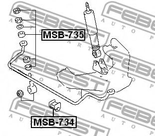 Втулка стабилизатора FEBEST MSB-734 Втулка стабилизатора FEBEST MSB-734