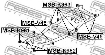 Сайлентблок задней балки FEBEST MSB-K962 Сайлентблок задней балки FEBEST MSB-K962