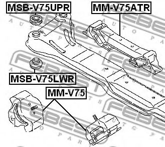 Сайлентблок задней балки FEBEST MSB-V75UPR Сайлентблок задней балки FEBEST MSB-V75UPR