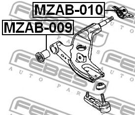 Сайлентблок рычага FEBEST MZAB-009 Сайлентблок рычага FEBEST MZAB-009