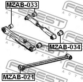 Сайлентблок рычага FEBEST MZAB-034 Сайлентблок рычага FEBEST MZAB-034