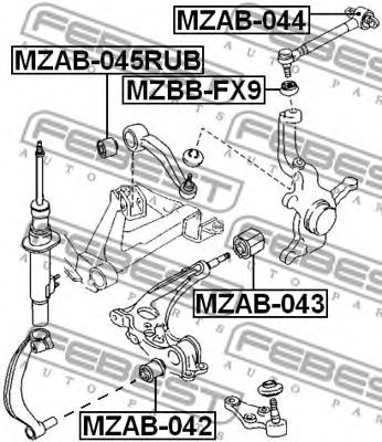 Сайлентблок рычага FEBEST MZAB-045RUB Сайлентблок рычага FEBEST MZAB-045RUB