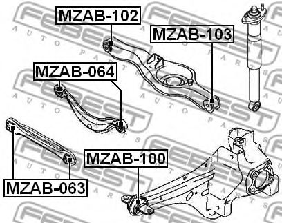 Сайлентблок рычага FEBEST MZAB-102 Сайлентблок рычага FEBEST MZAB-102