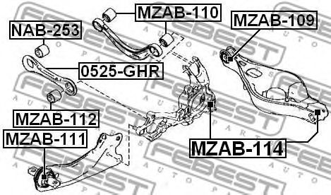 Сайлентблок рычага FEBEST MZAB-111 Сайлентблок рычага FEBEST MZAB-111
