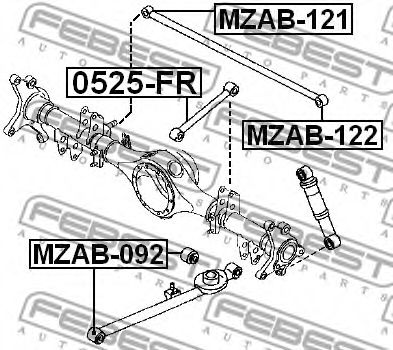 Сайлентблок рычага FEBEST MZAB-122 Сайлентблок рычага FEBEST MZAB-122