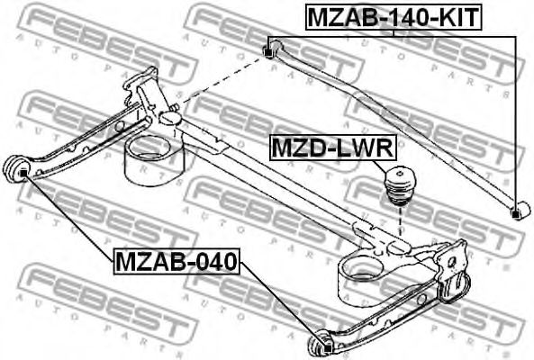 Сайлентблок рычага FEBEST MZAB-140-KIT Сайлентблок рычага FEBEST MZAB-140-KIT