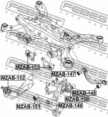 Сайлентблок рычага FEBEST MZAB-148 Сайлентблок рычага FEBEST MZAB-148