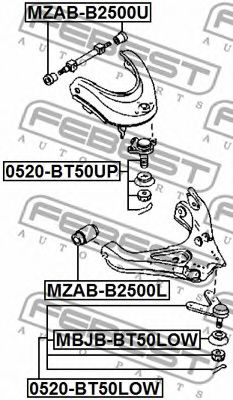 Сайлентблок рычага FEBEST MZAB-B2500U Сайлентблок рычага FEBEST MZAB-B2500U