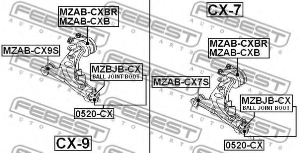 Сайлентблок рычага FEBEST MZAB-CXB Сайлентблок рычага FEBEST MZAB-CXB
