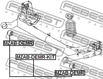 Сайлентблок задней балки FEBEST MZAB-DEMR Сайлентблок задней балки FEBEST MZAB-DEMR