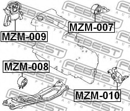 Подушка двигателя FEBEST MZM-010 Подушка двигателя FEBEST MZM-010