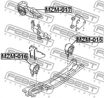 Подушка двигателя FEBEST MZM-015 Подушка двигателя FEBEST MZM-015