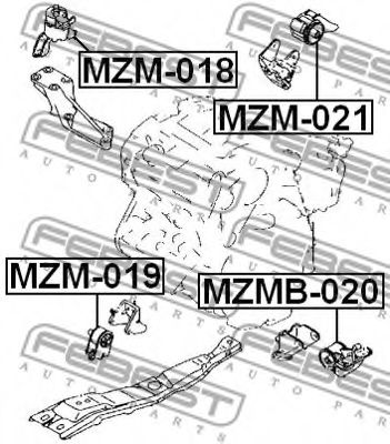 Подушка двигателя FEBEST MZM-018 Подушка двигателя FEBEST MZM-018