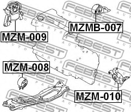 Подушка двигателя FEBEST MZMB-007 Подушка двигателя FEBEST MZMB-007