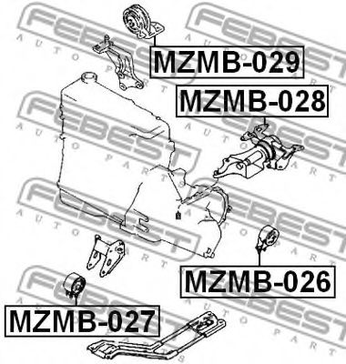 Подушка двигателя FEBEST MZMB-028 Подушка двигателя FEBEST MZMB-028