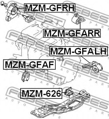 Подушка двигателя FEBEST MZM-GFARR Подушка двигателя FEBEST MZM-GFARR