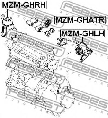 Подушка двигателя FEBEST MZM-GHLH Подушка двигателя FEBEST MZM-GHLH