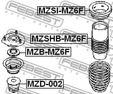 Пыльник амортизатора FEBEST MZSHB-MZ6F Пыльник амортизатора FEBEST MZSHB-MZ6F