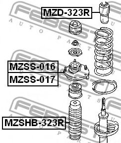 Подвеска, амортизатор FEBEST MZSS-016 Подвеска, амортизатор FEBEST MZSS-016