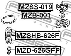 Подвеска, амортизатор FEBEST MZSS-019 Подвеска, амортизатор FEBEST MZSS-019