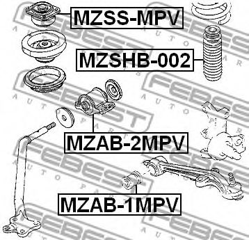 Подвеска, амортизатор FEBEST MZSS-MPV Подвеска, амортизатор FEBEST MZSS-MPV