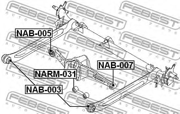 Сайлентблок рычага FEBEST NAB-005 Сайлентблок рычага FEBEST NAB-005