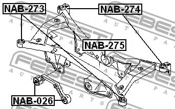 Опора, дифференциал FEBEST NAB-026 Опора, дифференциал FEBEST NAB-026