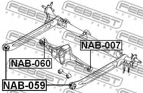 Сайлентблок задней балки FEBEST NAB-059 Сайлентблок задней балки FEBEST NAB-059