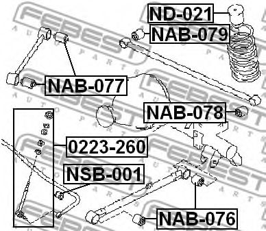 Сайлентблок рычага FEBEST NAB-079 Сайлентблок рычага FEBEST NAB-079