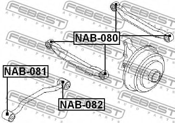 Сайлентблок рычага FEBEST NAB-081 Сайлентблок рычага FEBEST NAB-081