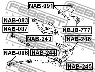 Сайлентблок рычага FEBEST NAB-087 Сайлентблок рычага FEBEST NAB-087