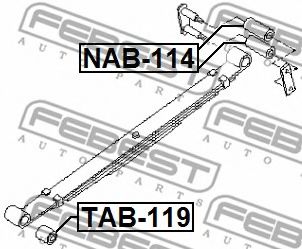 Втулка рессоры FEBEST NAB-114 Втулка рессоры FEBEST NAB-114