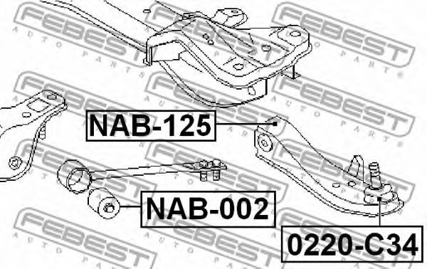 Сайлентблок рычага FEBEST NAB-125 Сайлентблок рычага FEBEST NAB-125