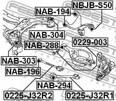 Сайлентблок рычага FEBEST NAB-294 Сайлентблок рычага FEBEST NAB-294