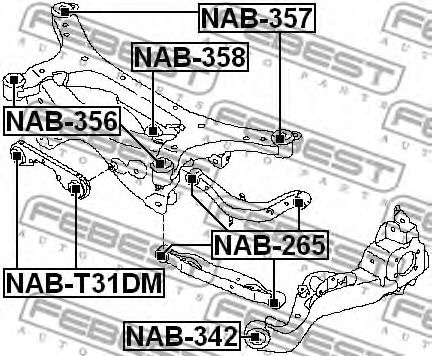 Сайлентблок рычага FEBEST NAB-342 Сайлентблок рычага FEBEST NAB-342