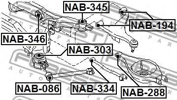Сайлентблок задней балки FEBEST NAB-345 Сайлентблок задней балки FEBEST NAB-345