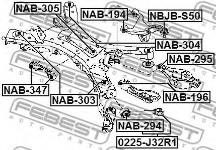 Опора, дифференциал FEBEST NAB-347 Опора, дифференциал FEBEST NAB-347