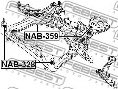 Сайлентблок задней балки FEBEST NAB-359 Сайлентблок задней балки FEBEST NAB-359