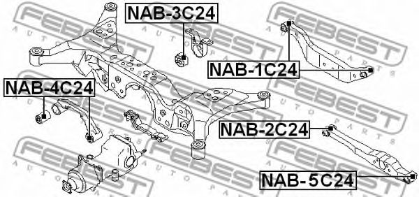 Сайлентблок рычага FEBEST NAB-5C24 Сайлентблок рычага FEBEST NAB-5C24