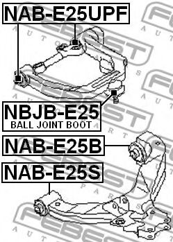 Сайлентблок рычага FEBEST NAB-E25UPF Сайлентблок рычага FEBEST NAB-E25UPF
