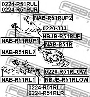 Сайлентблок рычага FEBEST NAB-R51RUP2 Сайлентблок рычага FEBEST NAB-R51RUP2