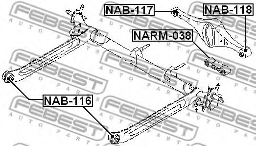 Рычаг подвески FEBEST NARM-038 Рычаг подвески FEBEST NARM-038