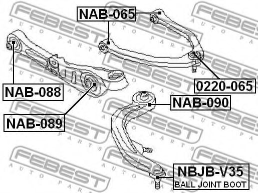 Шаровая опора комплект FEBEST NBJB-V35 Шаровая опора комплект FEBEST NBJB-V35
